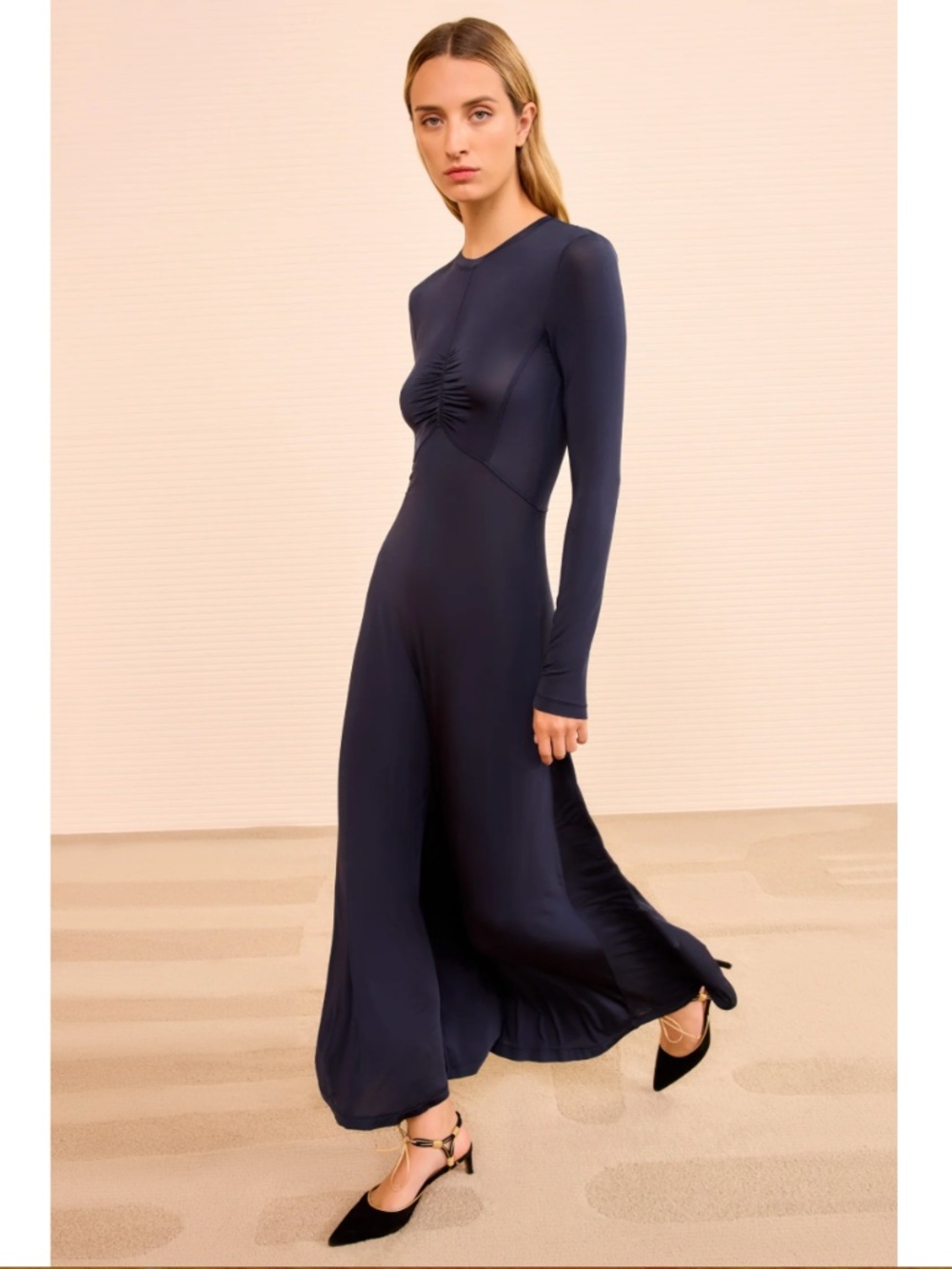 ULLA JOHNSON - Naia Long Sleeve Ruched Dress